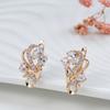 Luxury Designer  Rose Gold Color Dangle Earrings For Women Fashion Jewelry  Natural Zircon Flower Vintage Earrings