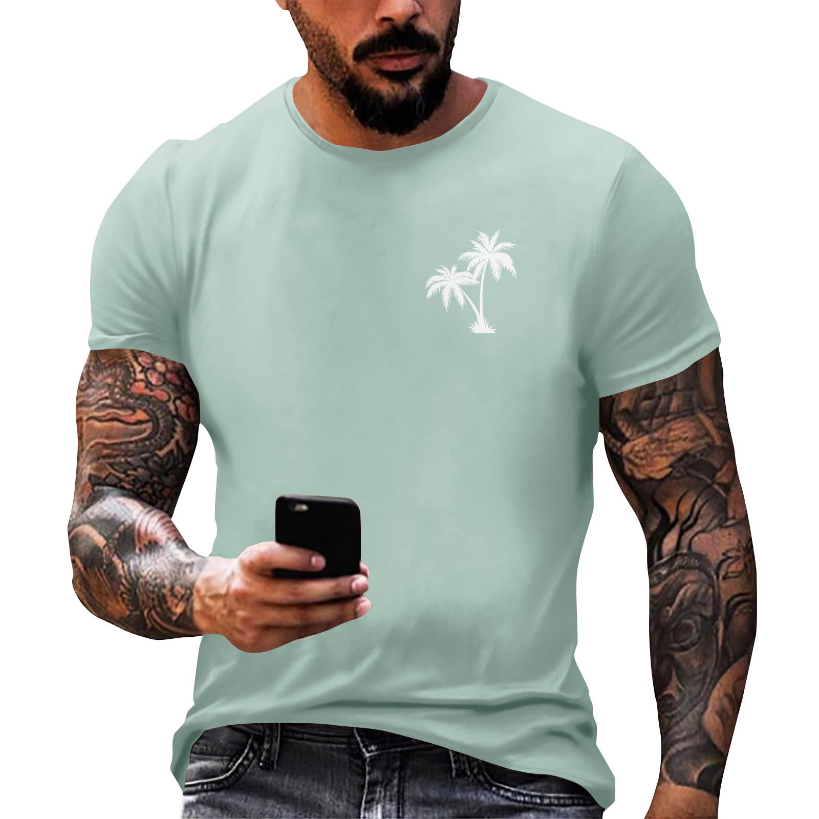 Hawaiian Print - Men s Casual Round Neck Short Sleeved T-shirt XXL