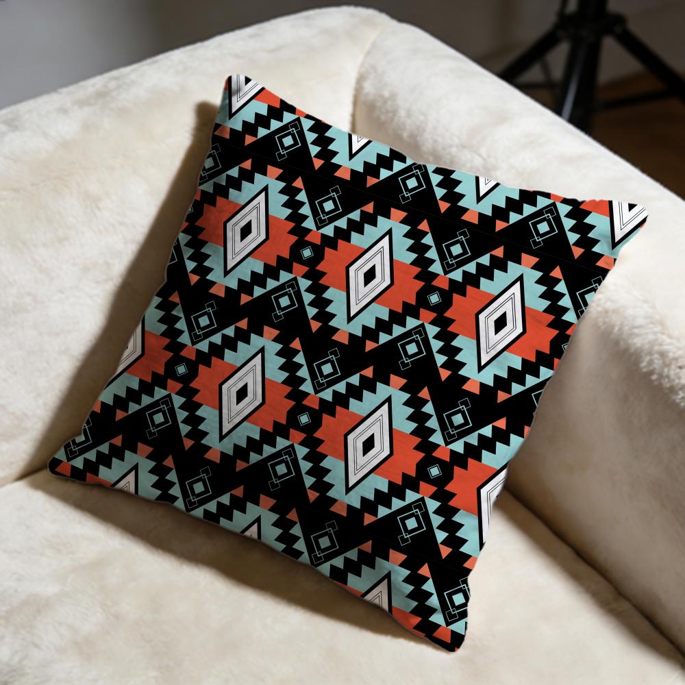 Native Fabric Pattern Cushion Cover Soft Decorative Pillow Case Suitable for Bedroom Sofa Car Travel Use
