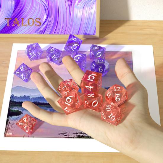 Large DND Dice Resin Molds for DIY Dices Making 7 Cavities Polyhedral Silicone Mold with Stereoscopic Design Epoxy Resin Molds for Table Board Game