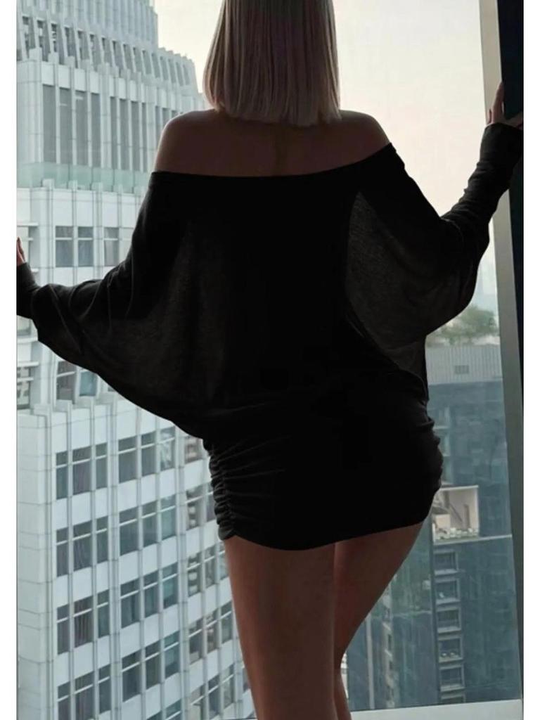 2026 Spring European-Style Sexy One-Shoulder Strapless Bodycon Dress