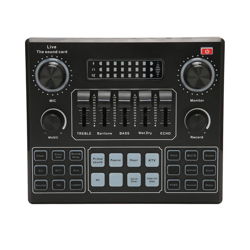 Live Sound Card Multiple Sound Effects Voice Changing External Mini Sound Mixer Board for Live