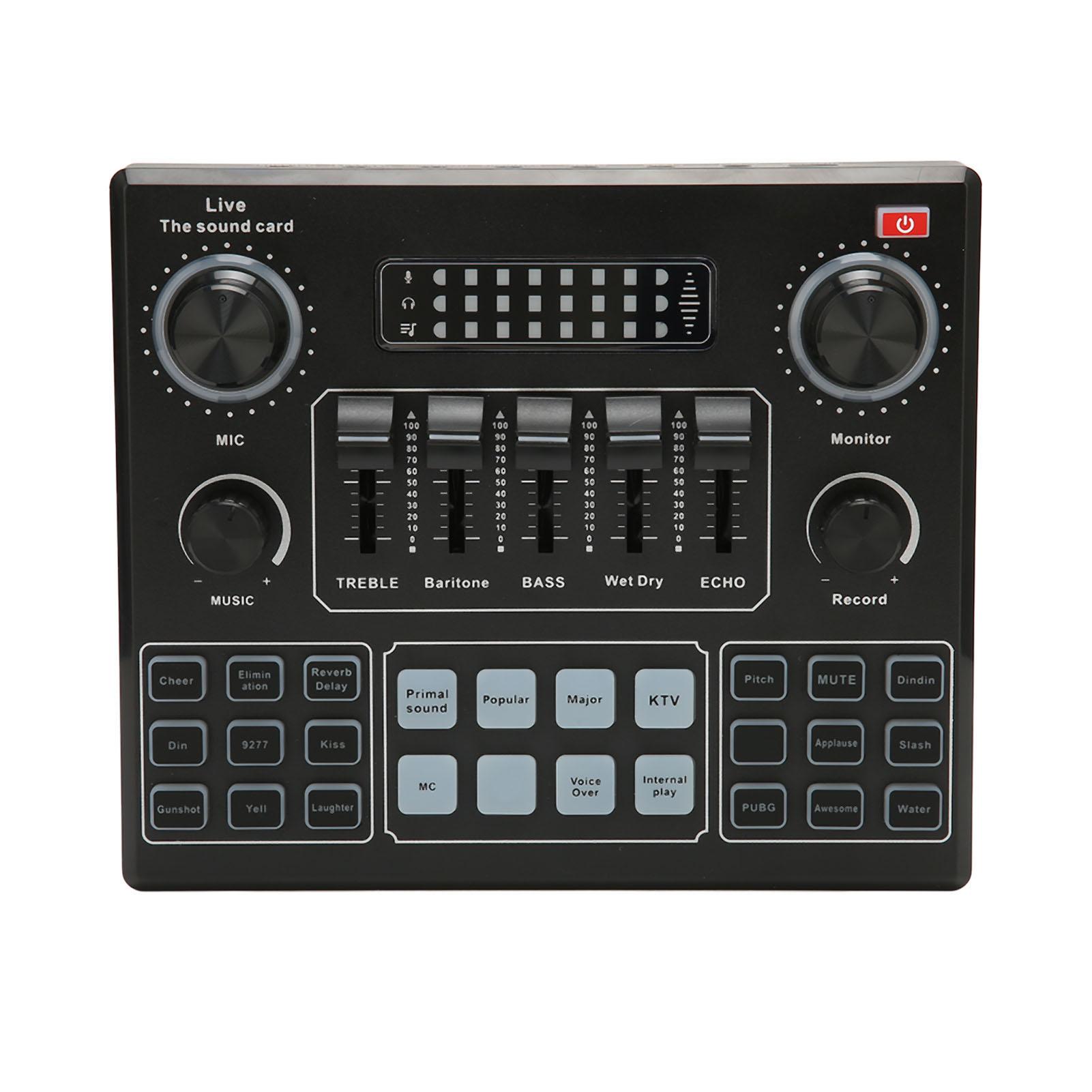 

Звуковая карта Live Sound с несколькими звуковыми эффектами, изменяющая голос, внешняя мини-звуковая микшерная плата для Live