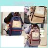 Trendiger Streetstyle-Rucksack für Teenager-Mädchen, leicht, Farbblock-Design, Grün