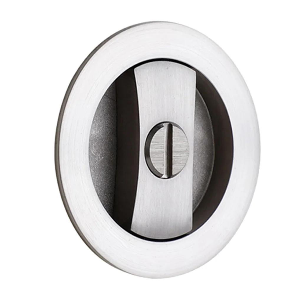1pc Recessed Door Lock Privacy Pocket Door Lock Handle Lock Bathroom Sliding Door Invisible Indoor Locker  Keyless Hardware