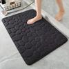 3D Non Slip Bathroom Mat Cobblestone Embossed Bath Mats Absorbent Doormat Carpet Door Floor Mats Machine Washable Quick Drying