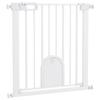 75-82cm Pet Safet Gaye, Pressure Fit Stair, with Cat Flap, Double Locking, White