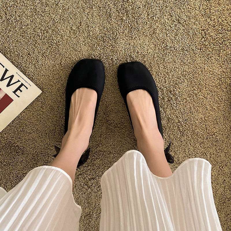 Beige Evening Wind Gentle Fairy Doudou Single Shoes Women's Shoes 2025 New Spring Mary Jane Flat Granny Shoes