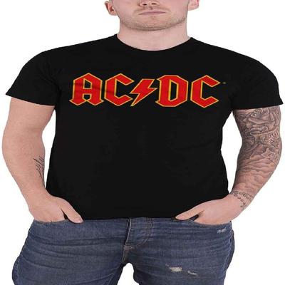Ac_Dc T-shirt Heren Zwart Klassiek Bandlogo Rock Or Bust Officiële Maat M