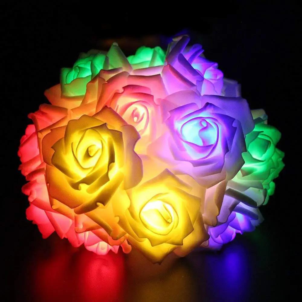 

1.5M 10 led Garland AA Battery LED Rose Christmas Lights Holiday String Lights New Year Wedding Decoration Flower Bulbs LED Lamp 1.5M 10LED