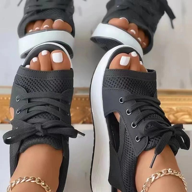 Fashion Women Sandals Summer New Lady Platform Chunky Comfortable Mesh Open Toe Casual Sports Ladies Shoes Plus Size 43