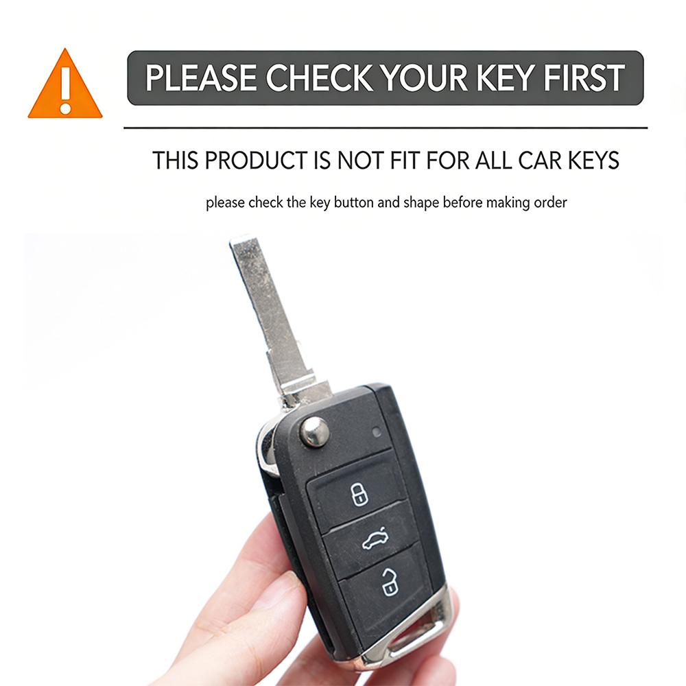Key Case Cover For Vw Golf 7 Gti Polo T-Cross T-Roc Touran Tiguan Skoda Octavia Rapid Kodiaq Fabia Seat Ibiza Leon Ateca Arona