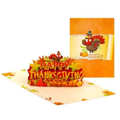 Popup Greeting Cards Cartoon Turkey 3D Cardstock For Autumn Greeting Thanksgiving Decor For Living Room School Entryway