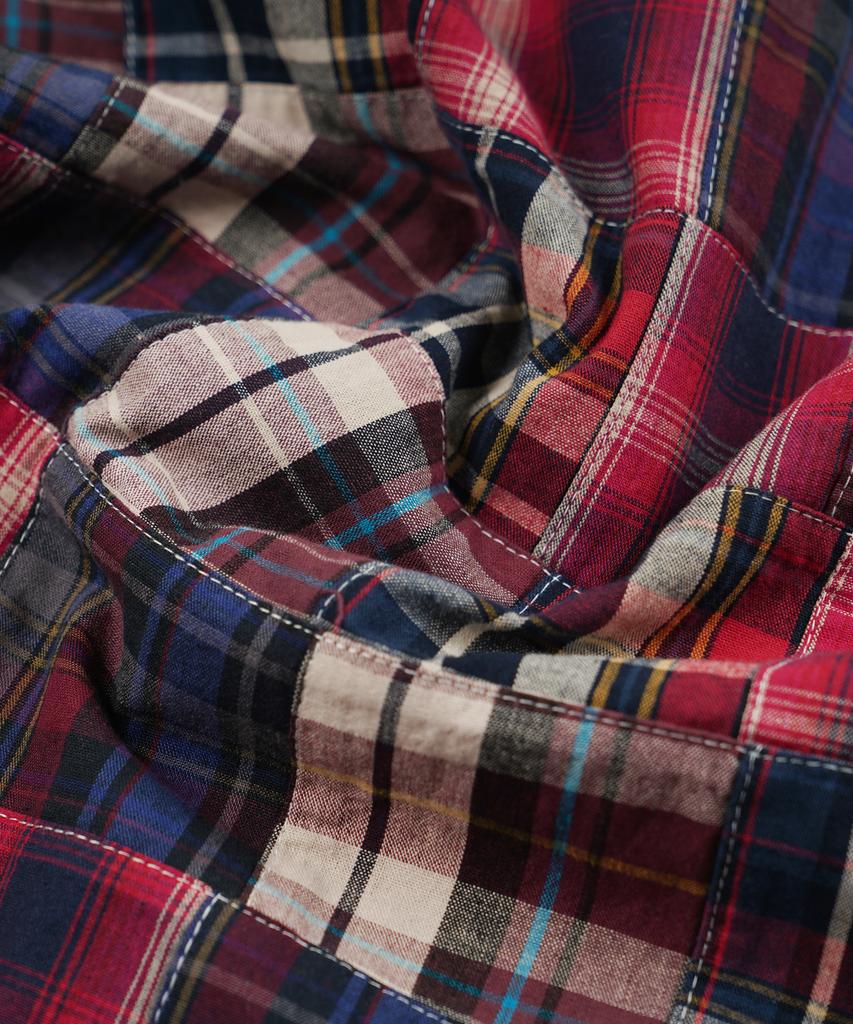 FRIZMWORKS Madras Patchwork Relaxed Shirt _ Wine