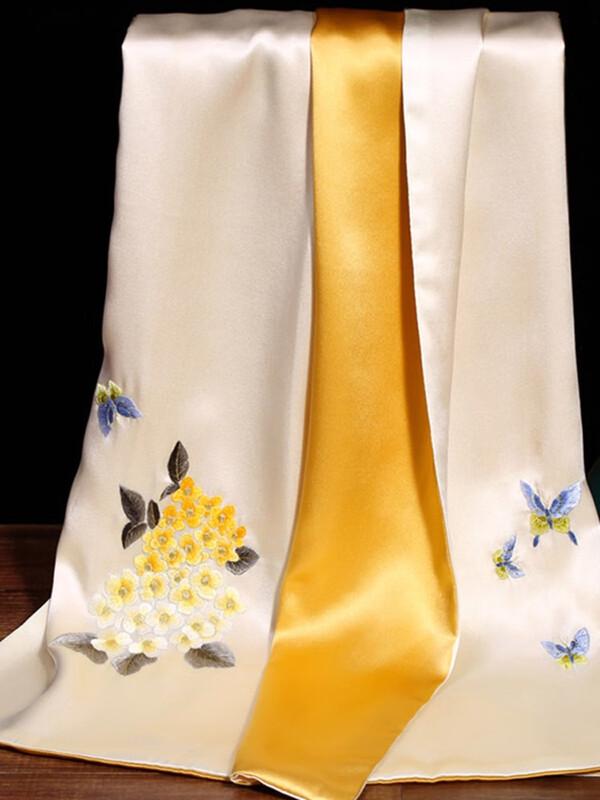 SIYUTANG Hand-Embroidered Silk Shawl