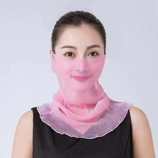 Seidenschal für Damen: Leichter Sonnenschutzschleier für Nackenschutz, Stilvolle Herbst-/Wintermaske