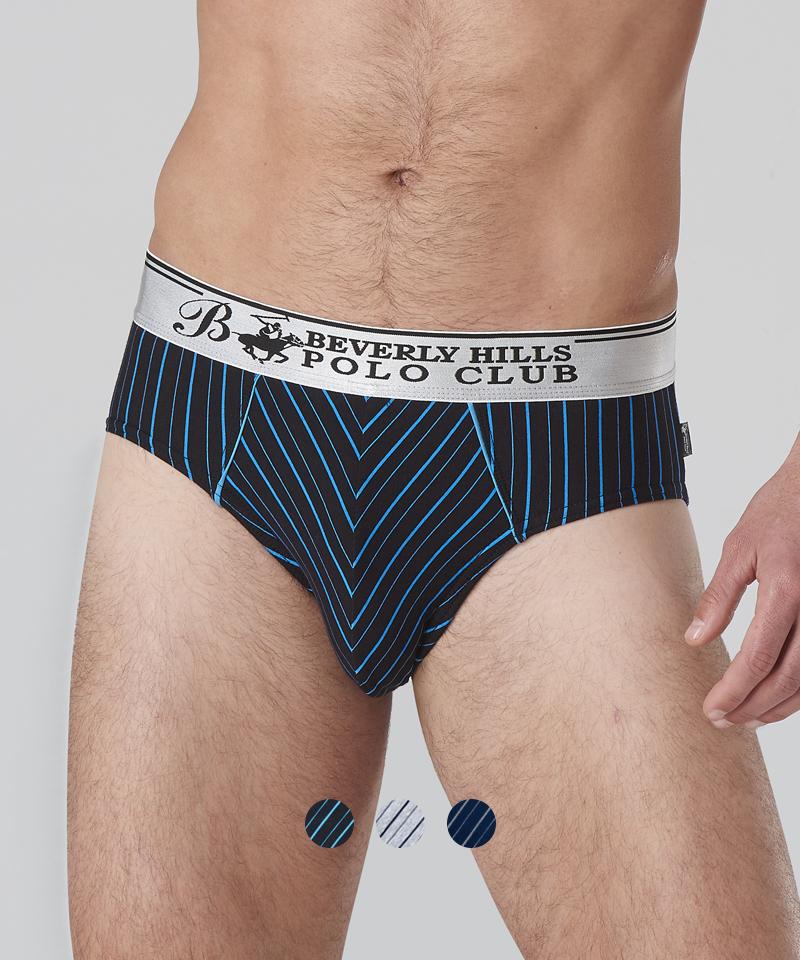 BHPOLOCLUB Men'S Cotton Spandex Yarn-Dyed Briefs (Select 1 Of 3)
