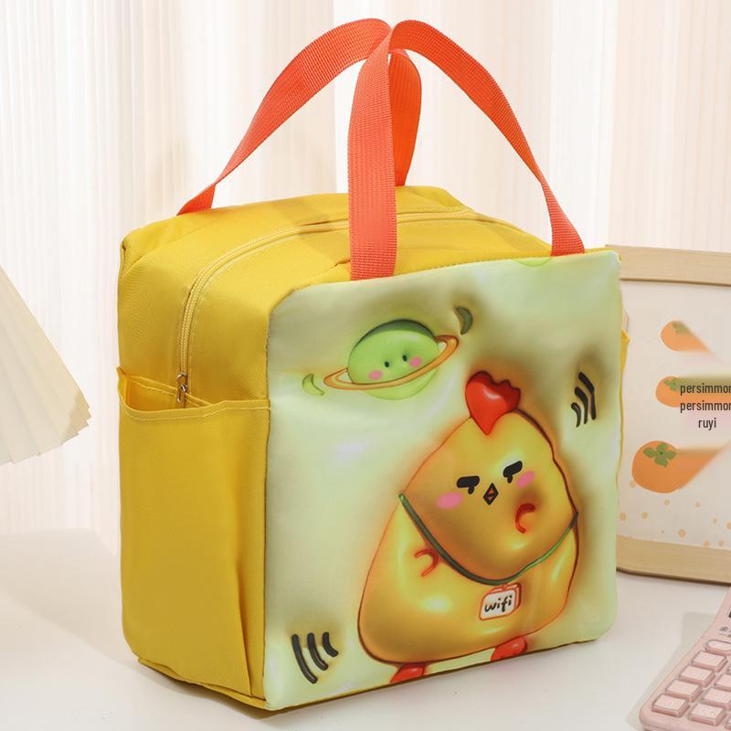 Cationic Waterproof Double-Pocket Insulated Lunch Bag with Aluminum Foil