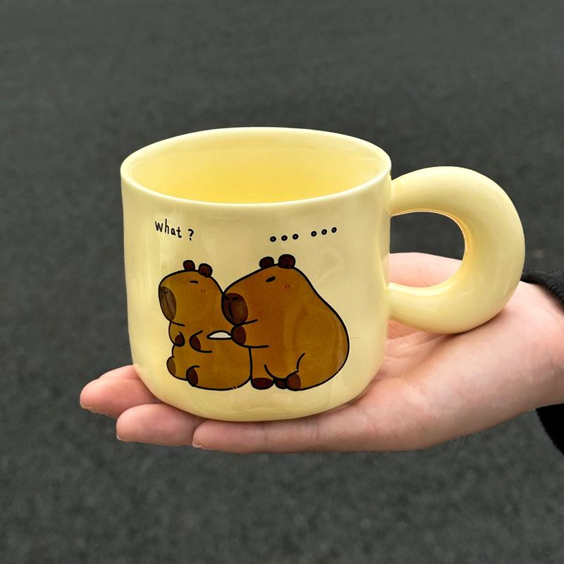 

Kapibala Ceramic Mug with Lid To Give Birthday Gift for Girls Best Friend Practical Cup Souvenir Gift Box 401-500ml