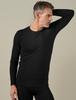 (Rapasa) Warme Unterwäsche, Kaltwetter-Unterwäsche, Langarmshirt, Wärmeisolierung, angeraute Winter-Herrenunterwäsche [1. 2 schwarze Teiledünnes Hemd, L