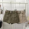 Korean Style High-Waisted A-Line Denim Skirt Pants with Belt for Women - Summer 2025 Collection