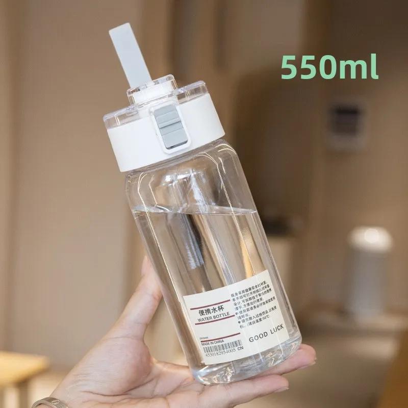 School Children's Water Bottle Tritan Material BPA Free Leak Proof Plastic Water Bottle with Drinking Cap Reusable350/550/800/ml