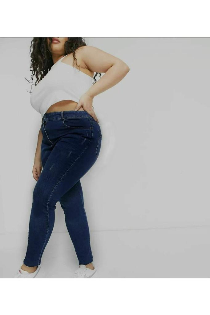 Women's Fashion Big Size jeans Black Plus Size Tight-fitting Jeans (Skinny)