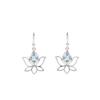 Garnet Flower Earrings: Sterling Silver Dangle Earrings