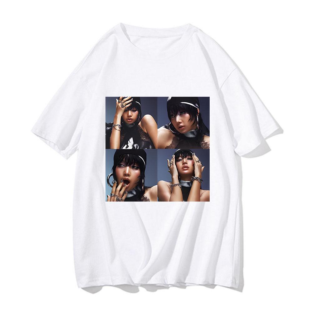 

Футболки Lisa New Song Rockstar для мужчин и женщин, унисекс, хлопковая одежда с круглым вырезом, летняя эстетика, высокое качество, футболки