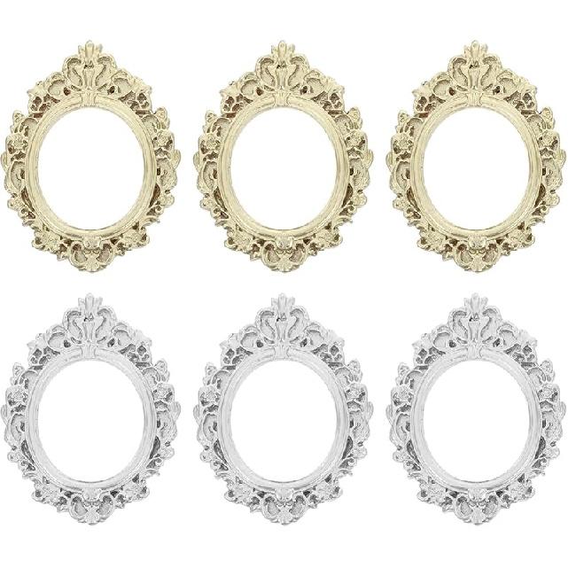 NUOBESTY Мини Винтажные Рамки из Смолы Миниатюрные Золотые Рамки для Фото из Смолы Мини Смола Ювелирные Изделия Фото Реквизит для Брелока Чехол для Телефона DIY Поделки 10 шт. 7.3X5.6X0.5CM