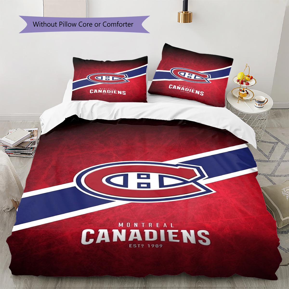 Montreal Canadiens Raksta Gultasveļas Komplekts Segas