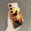 Sunset Beach Wild Horse Pattern Glass Phone Case Suitable for Samsung for GalaxyS26 S25 S24 S22 S21 S20FE Ultra Plus 5GAnti Drop