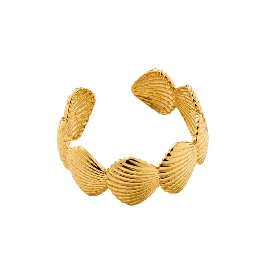 European & American Style Starfish Seashell Geometric Ring Set for Women - Fashionable Openable Metal Design