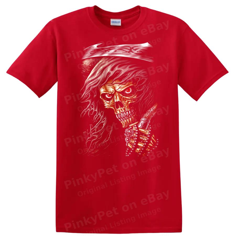 Skull Ghost T Shirt Graphic Art Horror Design for Halloween w/ Tee