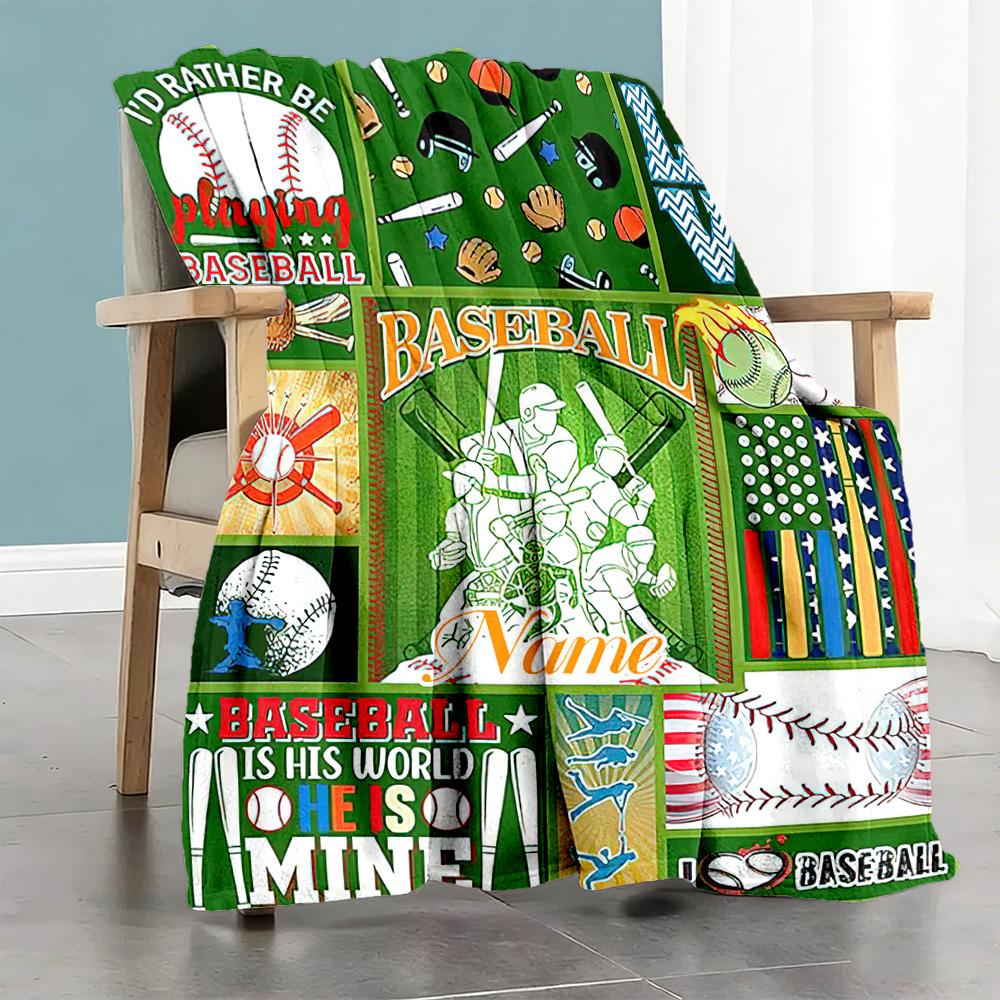 Softball7 Personalized Name Blanket Multi-purpose Personalized Blanket Ultra-Soft for Picnics Office Chair Couch Living Room Four Seasons Universal