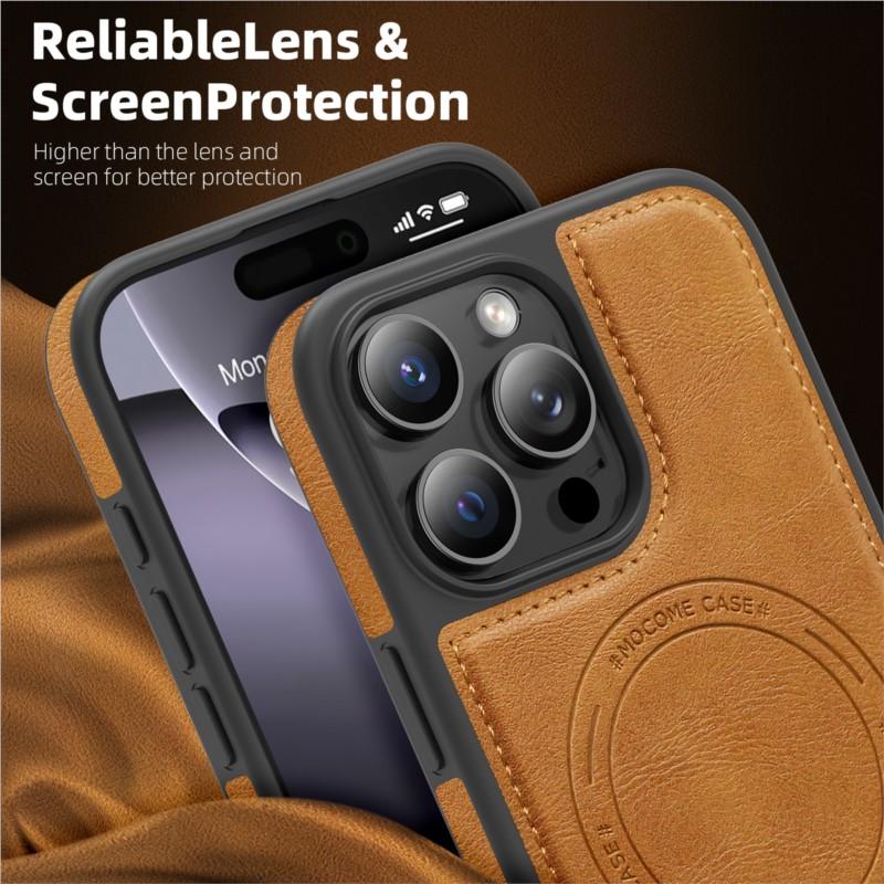 Luxury For Magsafe Wireless Charge Magnetic Case for iPhone 16 16E 15 14 Plus 13 12 11 Pro Max Retro Leather Soft Business Cover