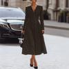 ZANZEA Women Elegant Casual V-neck Long Sleeve Stripe Dress