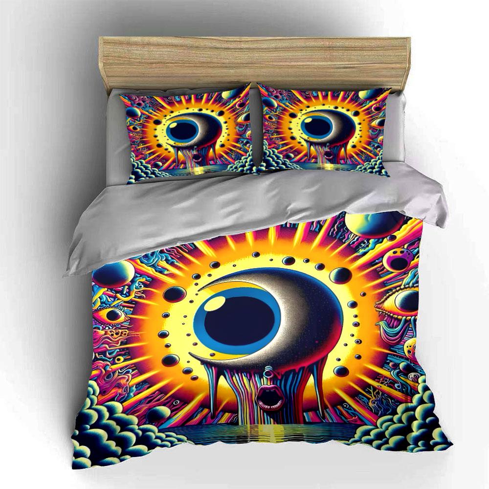 Psychedelic Cosmic Gaze. Bedding Sets Duvet Covers Pillowcases(1* Duvet Cover 2* Pillowcases Without Duvet Insert)
