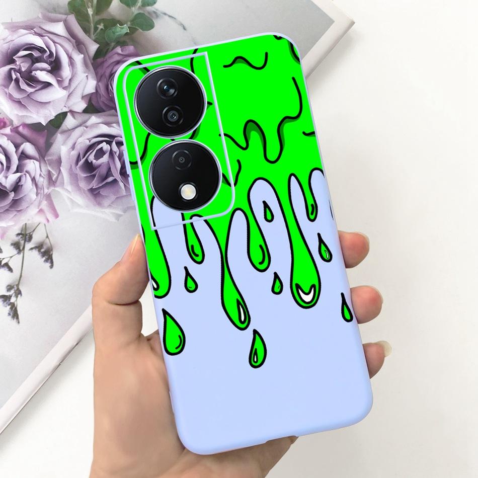 Cool Fashion Moon Printed Case For Honor X7b Candy Color Soft Silicon TPU Shockproof Phone Cases For HonorX7b X 7B 4G CLK-LX2