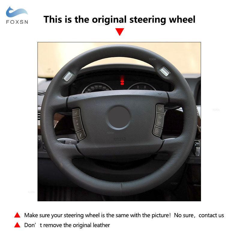 Car Accessories Interior Steering Wheel Cover Suede Leather Sticker Trim For BMW 7 Series E65 E66 Long Wheelbase Sedan 2001-2008