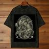 Alien Movie 1979 Comic Classic Still Graphic Print T-shirt Men Women Vintage Washed O-neck Cotton Tee Streetwear Y2K Harajuku Fashion Oversized Top
