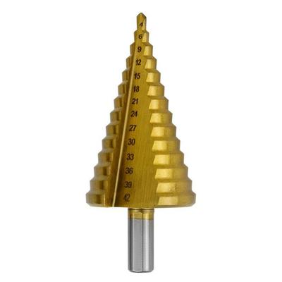 4-42mm Titanium Gecoate Trappenboor HSS Hout Metaal Snelstaal Gatzaag Kegel Boorgereedschap voor Houtbewerking Metaal