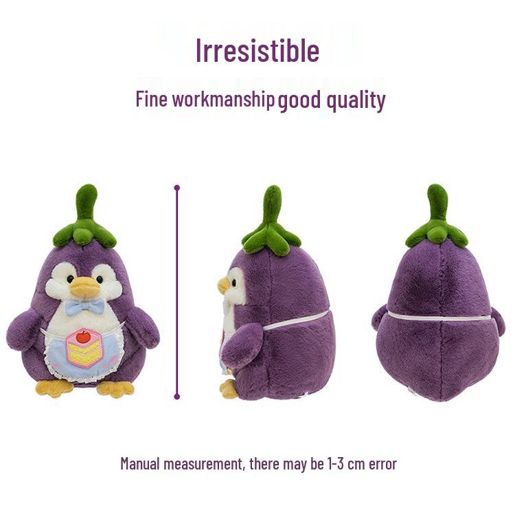 Adorable Eggplant Penguin Plush Toy - Cosplay Goose Pillow for Kids' Birthdays