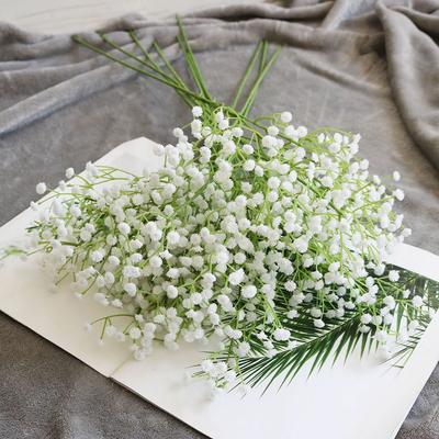1 Bund künstliche Gypsophila-Blumen aus Seide, für Hochzeit, Heimdekoration, Silikon, fühlt sich echt an, dekorative Gartendekoration