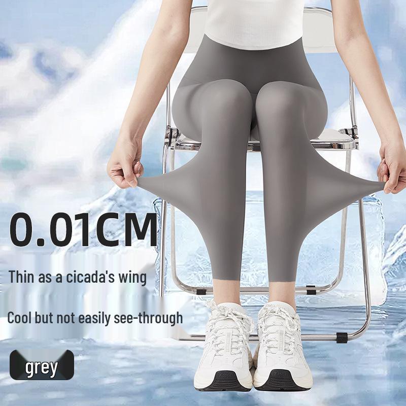 Eis Seide Ultra-dünne High-Waist Leggings für Damen - Sommer Barbie Hai Yoga-Hose