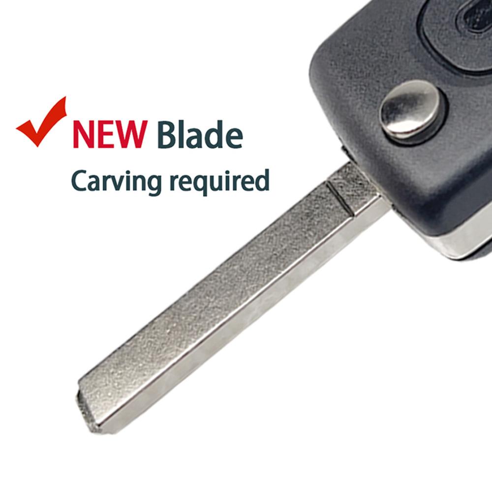 Yocasty Klappschlüssel Gehäuse für Peugeot 207 307 308 407 607 807 Für Citroen C2 C3 C4 C5 C6 Xsara Berlingo Hu83 Va2