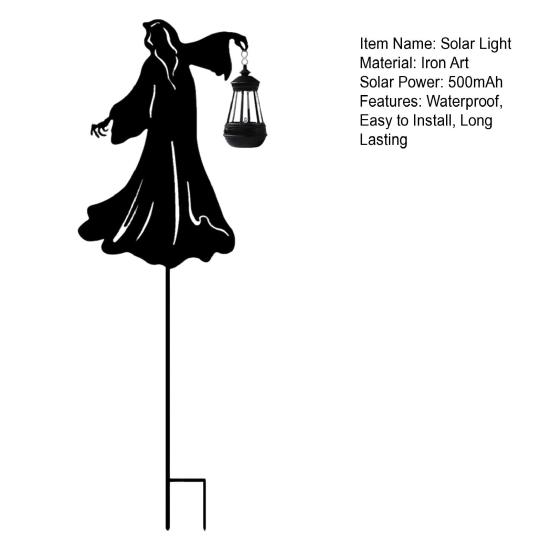 1/2Pcs Outdoor Witch Solar Lanterns Halloween Decorations Weather-Resistant