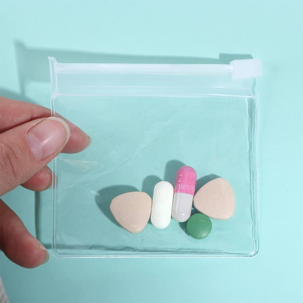10pcs Clear Pill Bags Portable Ring Storage Holder Bag Self Sealing Pouches  Jewelry