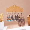 Bohemian Style Tassel & Wing Feather Earrings Set - Ethnic Retro Design