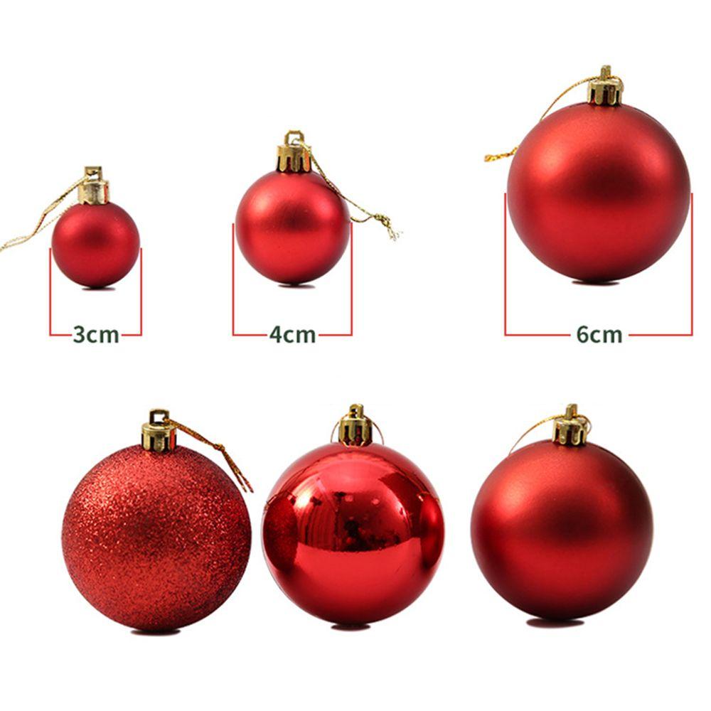 24Pcs 3/4/6cm Plastic Crafts Home Decor Xmas Hanging Ball Bauble Christmas Tree Decoration Drop Pendant